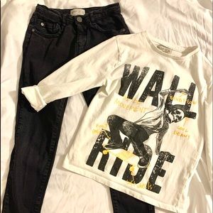 Zara Black Jeans and Long Sleeves Top